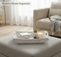 Foldable Plastic Serving Tray - Portable with Handle for Kitchen & Dining (1pc)