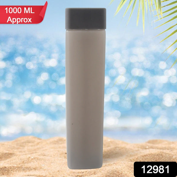 Square Plastic Water Bottle – 1000ml Leakproof BPA-Free for Office, Gym & Home (1 Pc)
