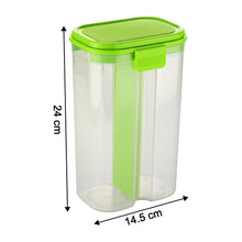 Plastic 2 Sections Air Tight Transparent Food Grain Cereal Storage Container (2 ltr)